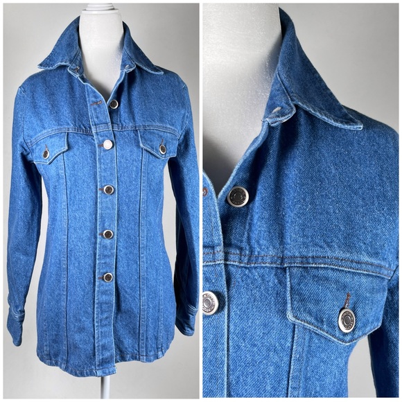 STEVE MADDEN Denim Jean Shirt Jacket 3/4 - Picture 1 of 14